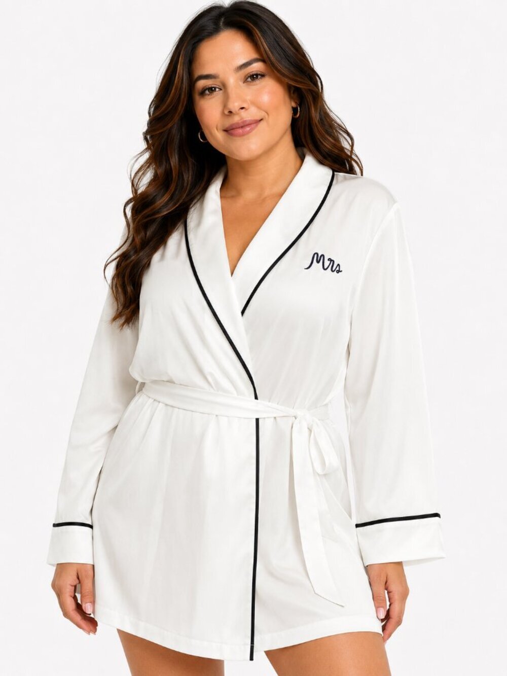 Kate Spade New York NWT White Satin “Mrs” Bridal Robe M